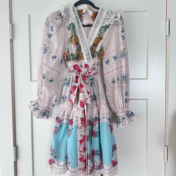 Zimmermann Dresses & Skirts - Zimmermann Dress Women Clover Patched Wrap Mini Floral Boho cottage core